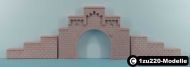 Art-Nr. 30101 - Zweigleisiges Tunnelportal "Ippensen" mit zwei Stützmauern - rot